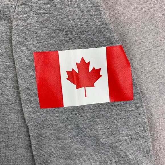 Under Armour Mens Sweater Medium Gray Hoodie Long Sleeve Canada Flag Big Logo - Picture 3 of 9